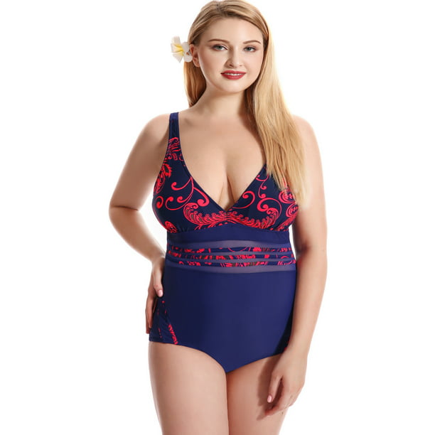 Women 2 Pieces Swimsuit Plus Size Tankini Polka Dot Cutout Backless Cami Swimsuit Beachwear